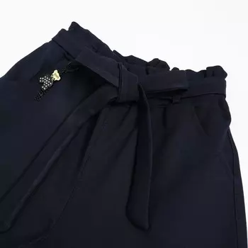 Брюки школьные для девочек, цвет тёмно-синий, рост 152 см