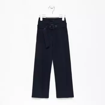 Брюки школьные для девочек, цвет тёмно-синий, рост 146 см