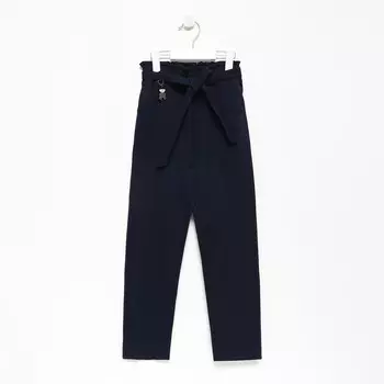 Брюки школьные для девочек, цвет тёмно-синий, рост 164 см