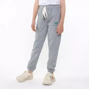 Брюки спортивные для девочек, цвет серый, рост 158 см