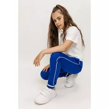 Брюки спортивные для девочек Isee, рост 122-128 см, цвет синий