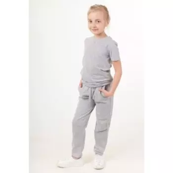 Брюки спортивные для девочки, рост 170 см, цвет серый