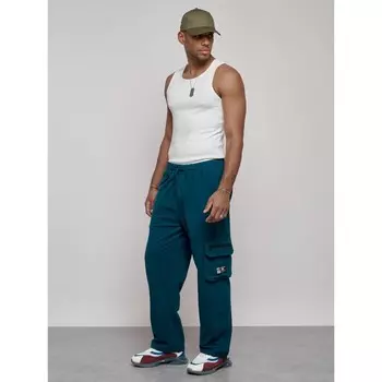 Брюки спортивные мужские, размер 52, цвет синий