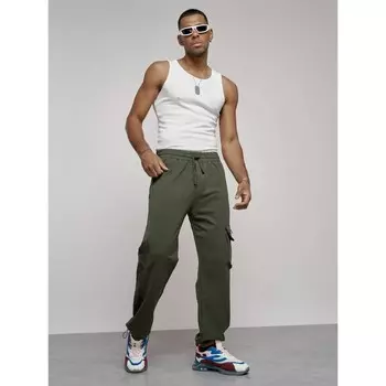 Брюки спортивные мужские, размер 54, цвет хаки