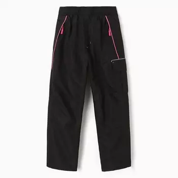 Брюки утеплённые для девочек, цвет чёрный, рост 146 см