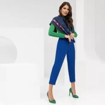 Брюки женские Charutti «На дефиле», размер 54, цвет васильковый