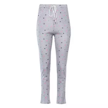 Брюки женские, цвет белый с серый полоской, размер 50