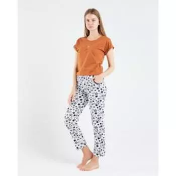 Брюки женские, цвет белый/звёзды, размер 46