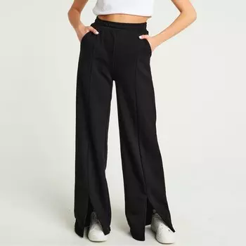 Брюки женские, цвет чёрный, размер 52