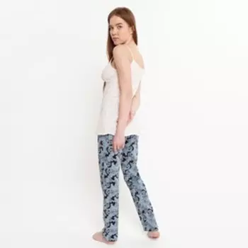 Брюки женские, цвет серо-голубой, размер 44