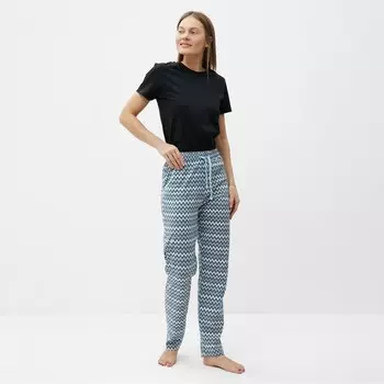 Брюки женские домашние, цвет голубой, размер 48