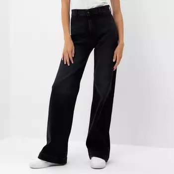 Джинсы женские палаццо MINAKU SLIM FIT, размер 40 (рост 168 см), чёрные
