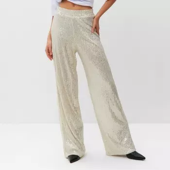 Брюки женские из пайеток MIST, размер 48, серебряный