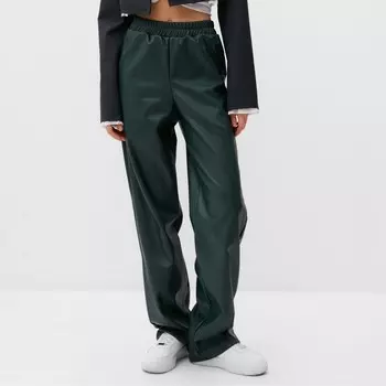 Брюки женские кожаные MIST Basе, р. 42, зеленый