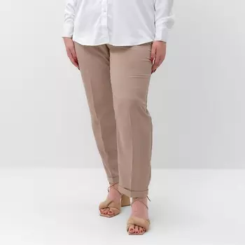 Брюки женские MIST plus-size, размер 58, цвет серо-бежевый