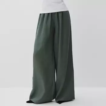 Брюки женские oversize MINAKU: MINAKU: Safari цвет зеленый, размер 52