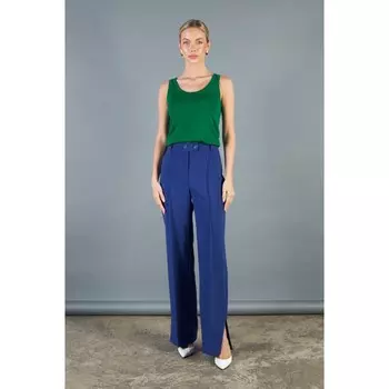 Брюки женские с разрезом Eliseeva Olesya, размер 42, цвет синий