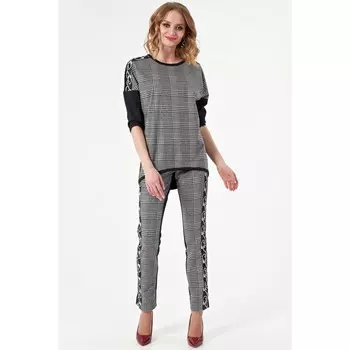 Брюки женские, размер 42, цвет чёрный, белый