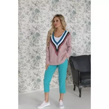 Брюки женские, размер 44, цвет бирюзовый