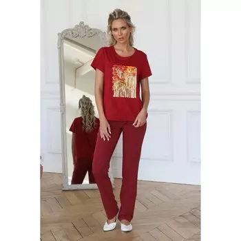 Брюки женские, размер 48, цвет бордовый