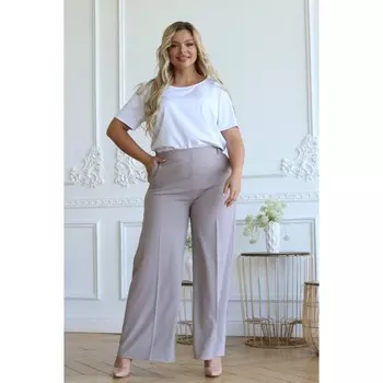 Брюки женские, размер 48, цвет светло-серый