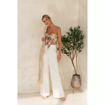 Брюки женские, размер 50, цвет белый 65015