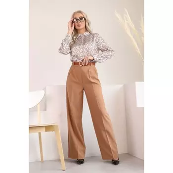 Брюки женские, размер 50, цвет бежевый