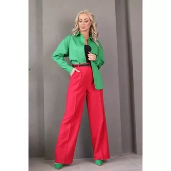 Брюки женские, размер 52, цвет малиновый