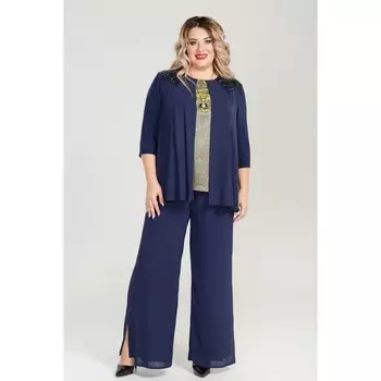 Брюки женские, размер 52, цвет тёмно-синий