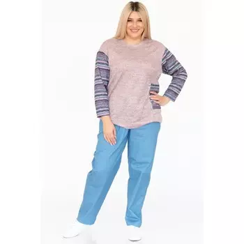 Брюки женские, размер 56, цвет голубой