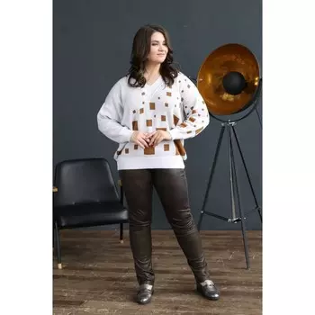 Брюки женские, размер 56, цвет коричневый