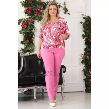 Брюки женские, размер 56, цвет розовый