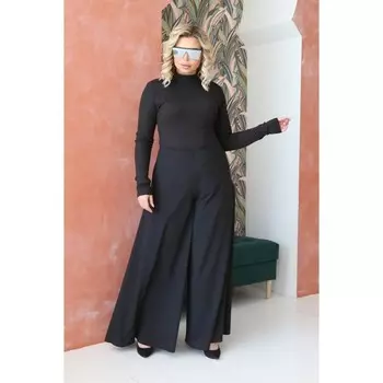 Брюки женские, размер 62, цвет чёрный