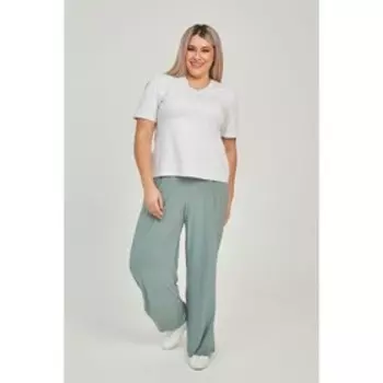 Брюки женские, размер 62, цвет светло-зелёный