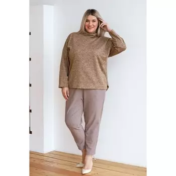 Брюки женские, размер 70, цвет коричневый