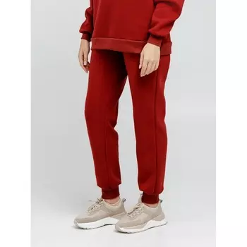 Брюки женские с начёсом, размер 44, цвет бордовый