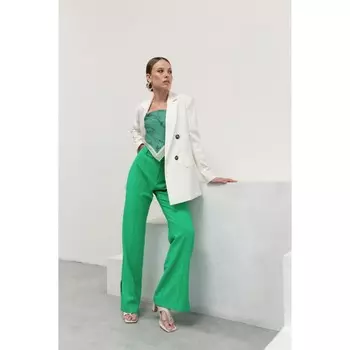 Брюки женские с разрезом Eliseeva Olesya, размер 48, цвет зелёный