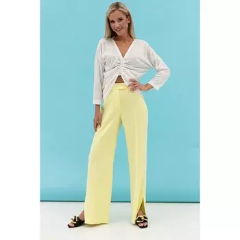 Брюки женские с разрезом Eliseeva Olesya, размер 46, цвет жёлтый
