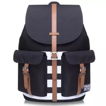 BS13-011 Рюкзак Bodachel, отдел на клапане, цвет черный/белый (14"), 29х16х43см