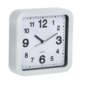 Часы - будильник настольные "Классика", с подвесом, дискретный ход, d-12.5 см, 15 х 15 см, АА