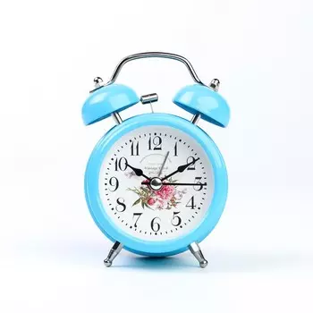 Будильник "Левуан", d=7 см, бирюзовый
