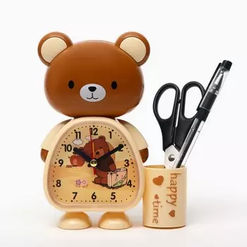 Будильник "Мишка", дискретный ход, 1АА, 17 х 4 х 12 см