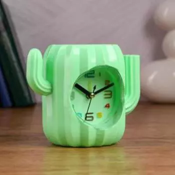 Часы - органайзер с будильником "Кактус", дискретный ход, d-7 см, 11 х 13.5 см, АА