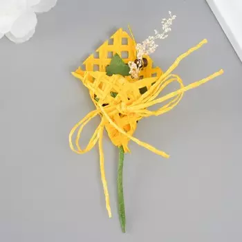 Букет декоративный "Розочка" 5х9 см, желтый