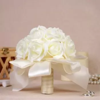 Букет-дублер для невесты "Совершенство", латексные цветы, айвори