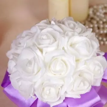 Букет-дублер "Совершенство", латексные цветы, бело-сиреневый