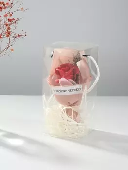 Букет из мыльных лепестков для ванны «Роза подарочная в коробке», красный, 8.68.618.5 см