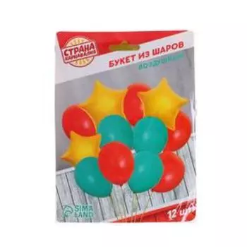Букет из шаров «Воздушный», латекс макарун, фольга, набор 12 шт.