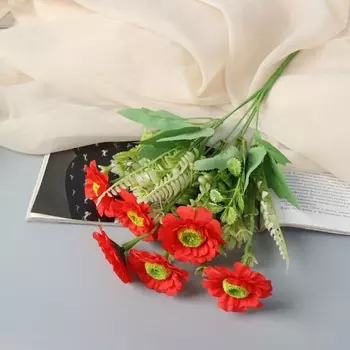 Букет искусственный «Матрикария с папоротником», h=32 см, МИКС