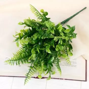 Букет искусственный «Папоротник и круглолист», 28 см